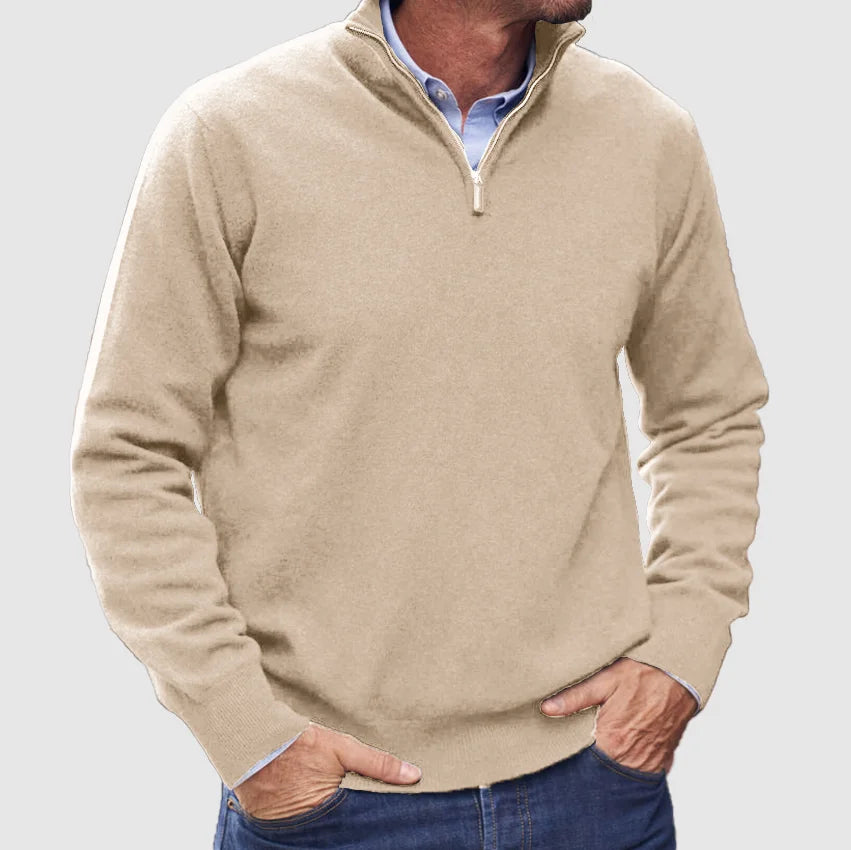 Cashmere sweater for men with zipper