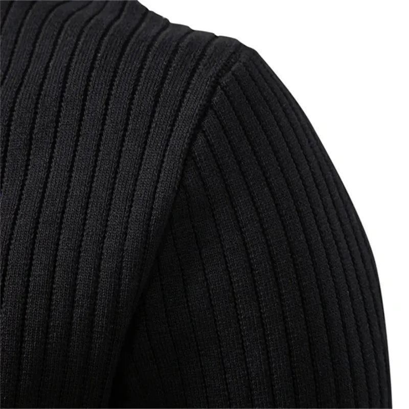 The Taormina Men's Ribbed Henley Knit Sweater