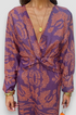 Women's Floral Midi Dress with Twist Waist