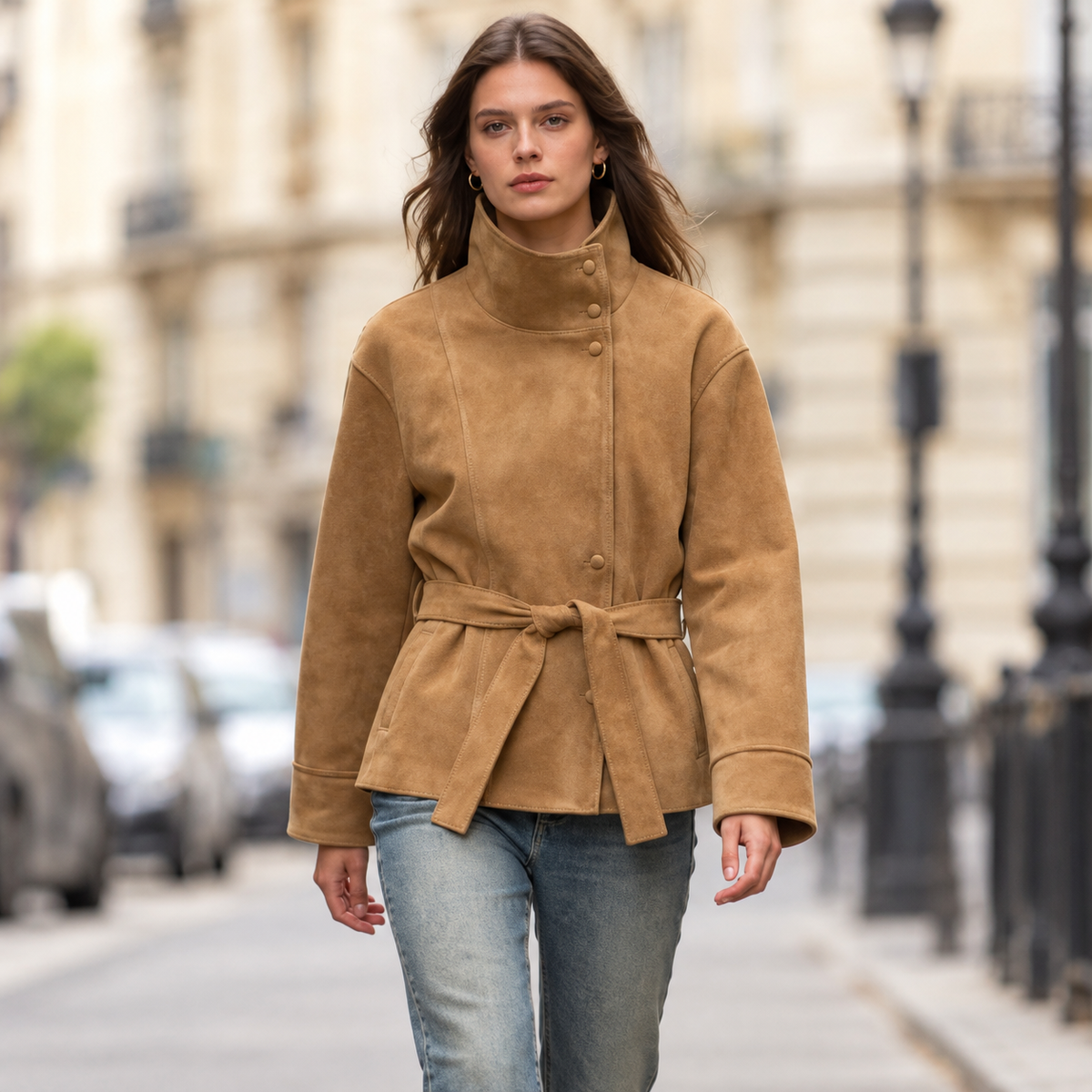 Women's High Neck Faux Fur Coat