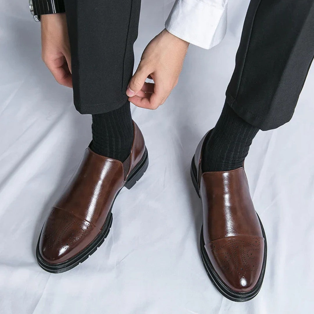 Cap-Toe Leather Loafers
