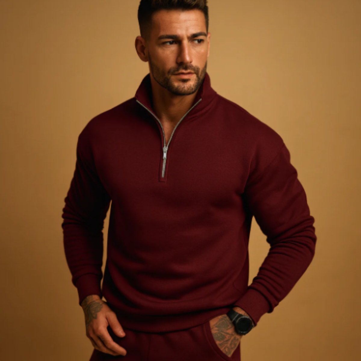 Men’s Half Zip Knitted Sweater