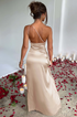 Women's Satin One Shoulder Maxi Dress