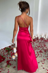 Women's Satin One Shoulder Maxi Dress