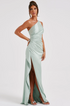 Women's Satin One Shoulder Maxi Dress