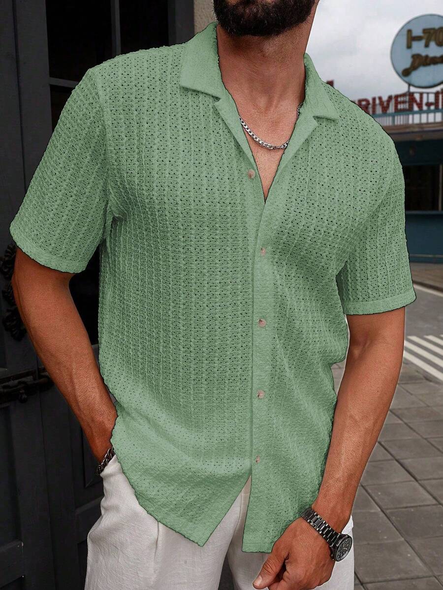 Casual Solid Short Sleeve Shirt