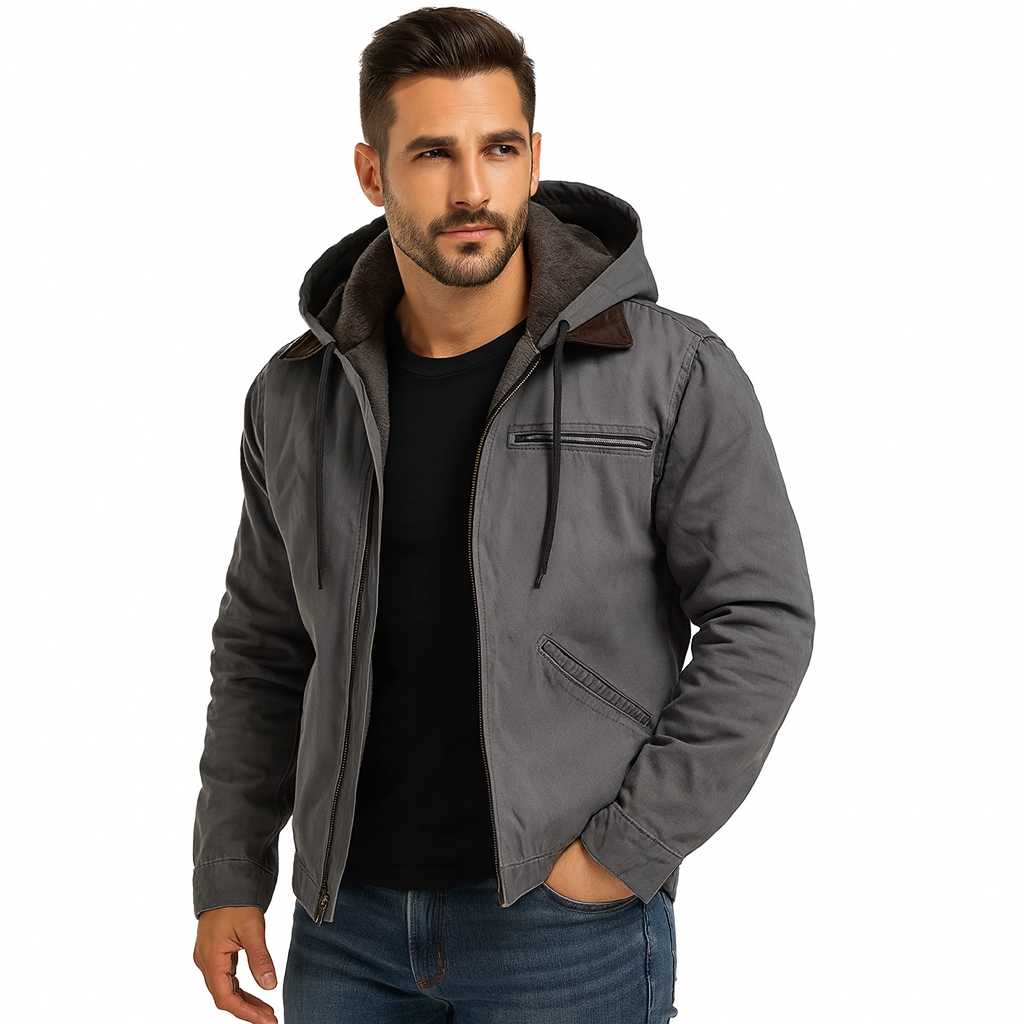 Stylish Fleece-Lined Hooded Jacket