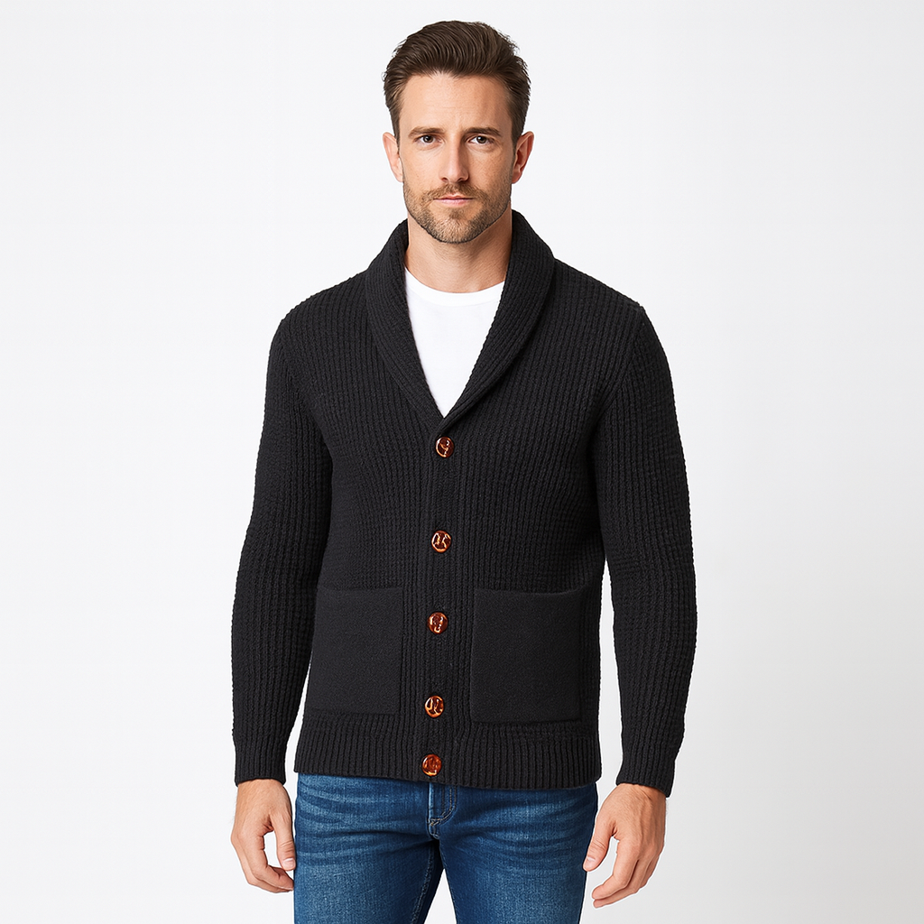 Waffle-Knit Cardigan
