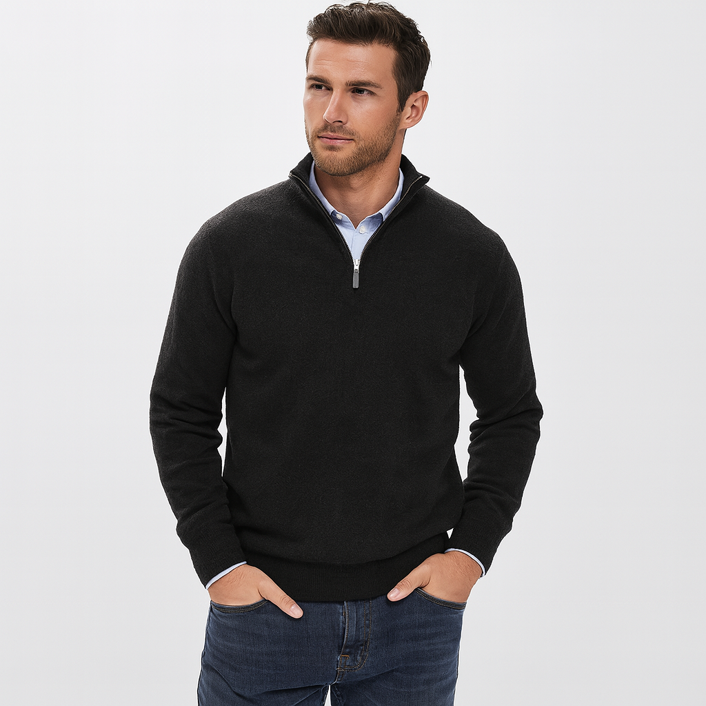 Cashmere sweater for men with zipper