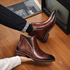Men's Zip Up Ankle Boots – Leather Look