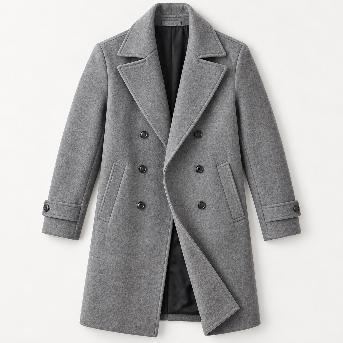 Men's Long Wool Winter Coat – Double Breasted