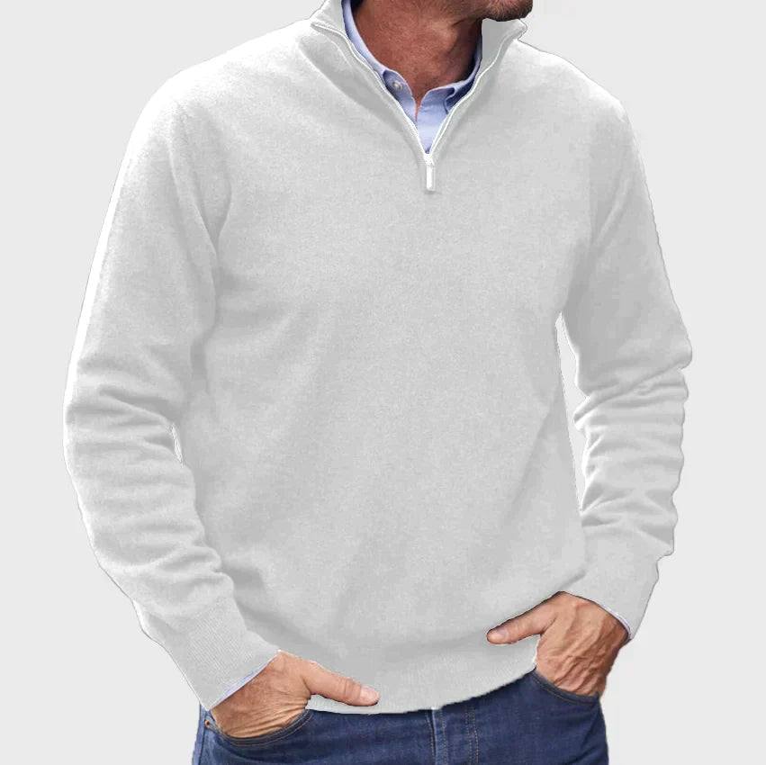 Cashmere sweater for men with zipper