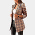 Women's Slim Fit Plaid Double Breasted Blazer