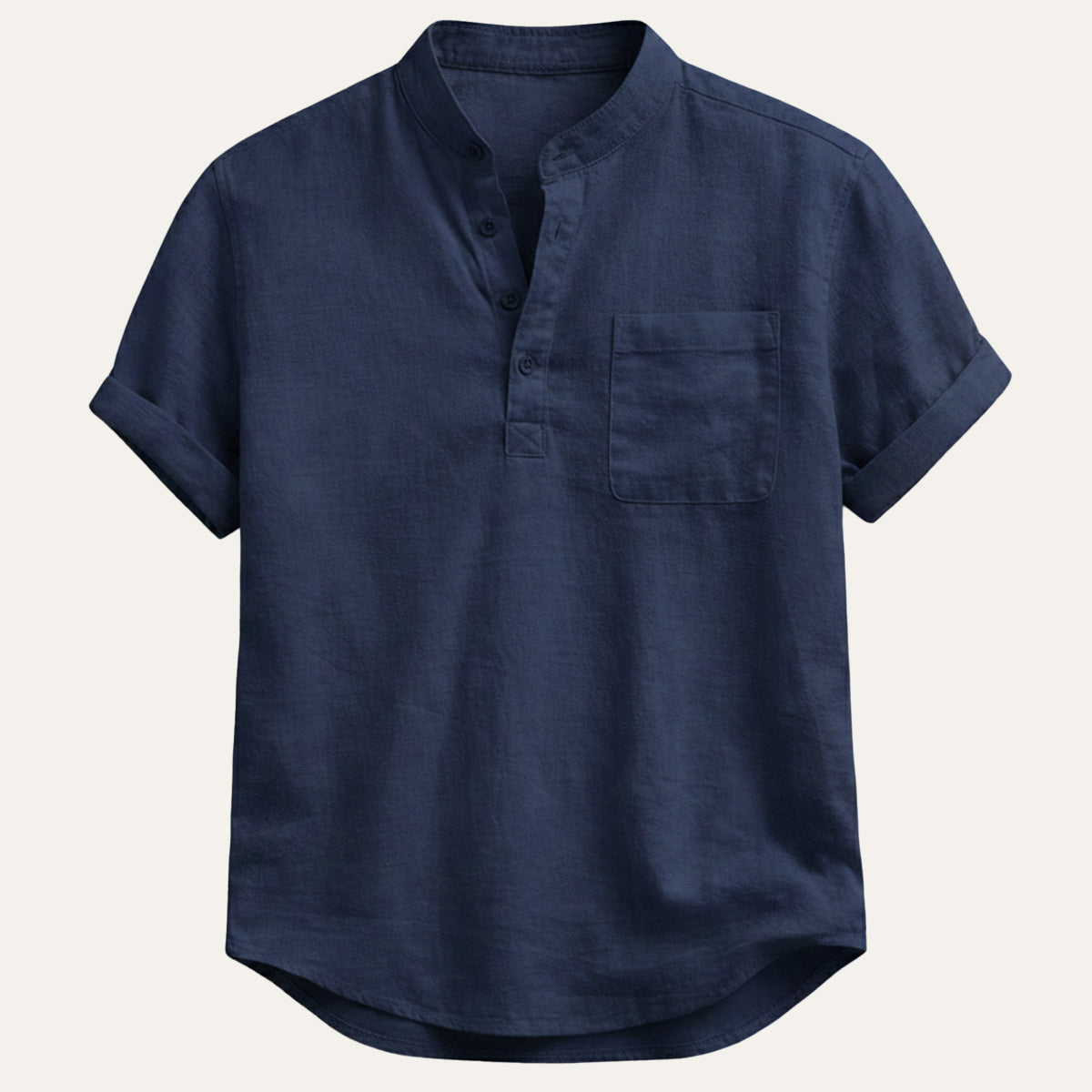 The Roma Men’s Casual Henley Linen Shirt