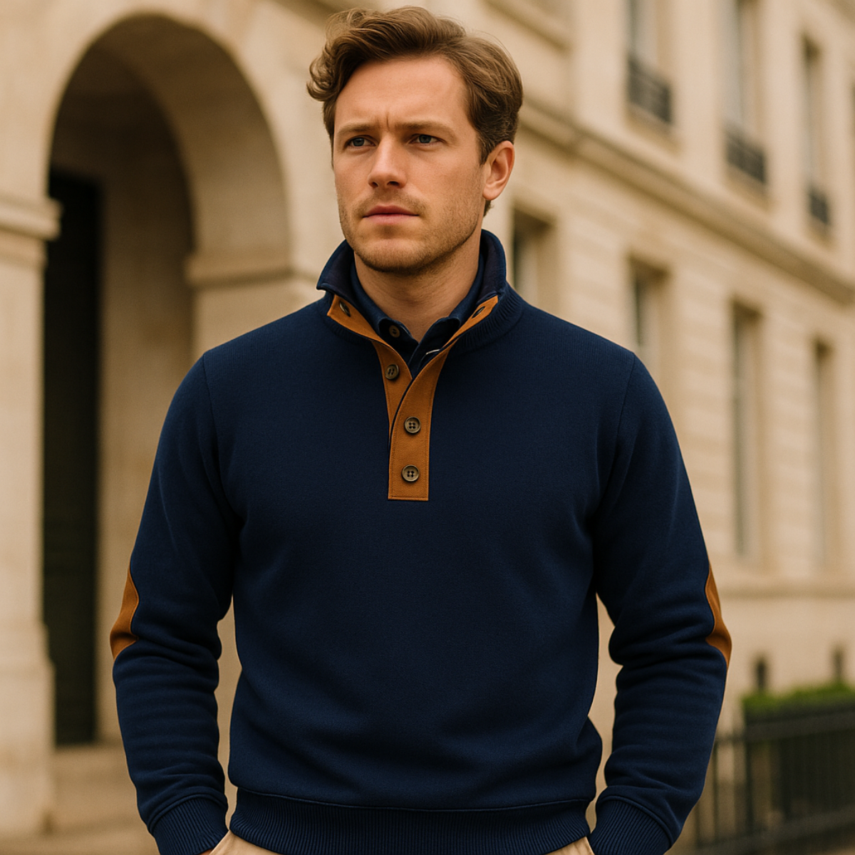 The Oxford Men's Quarter Zip Knit Sweater