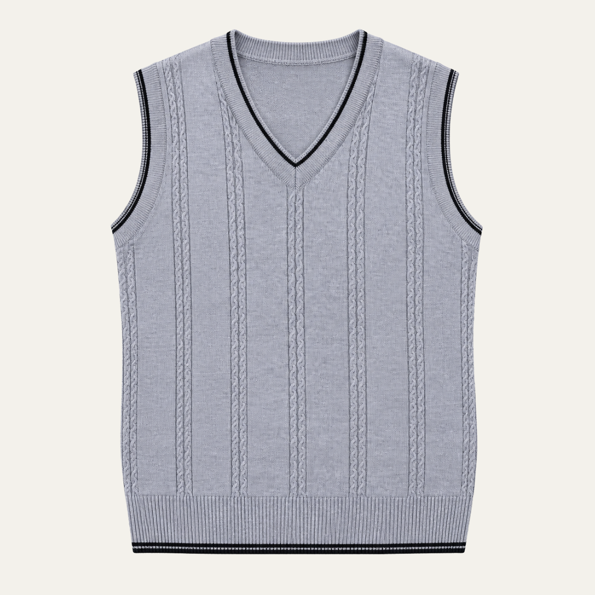 Men's Cable Knit Vest – V Neck Layering