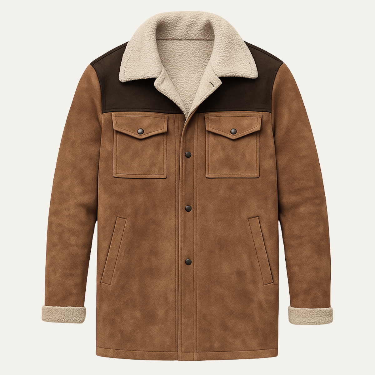Men’s Vintage Shearling Lined Warm Winter Jacket