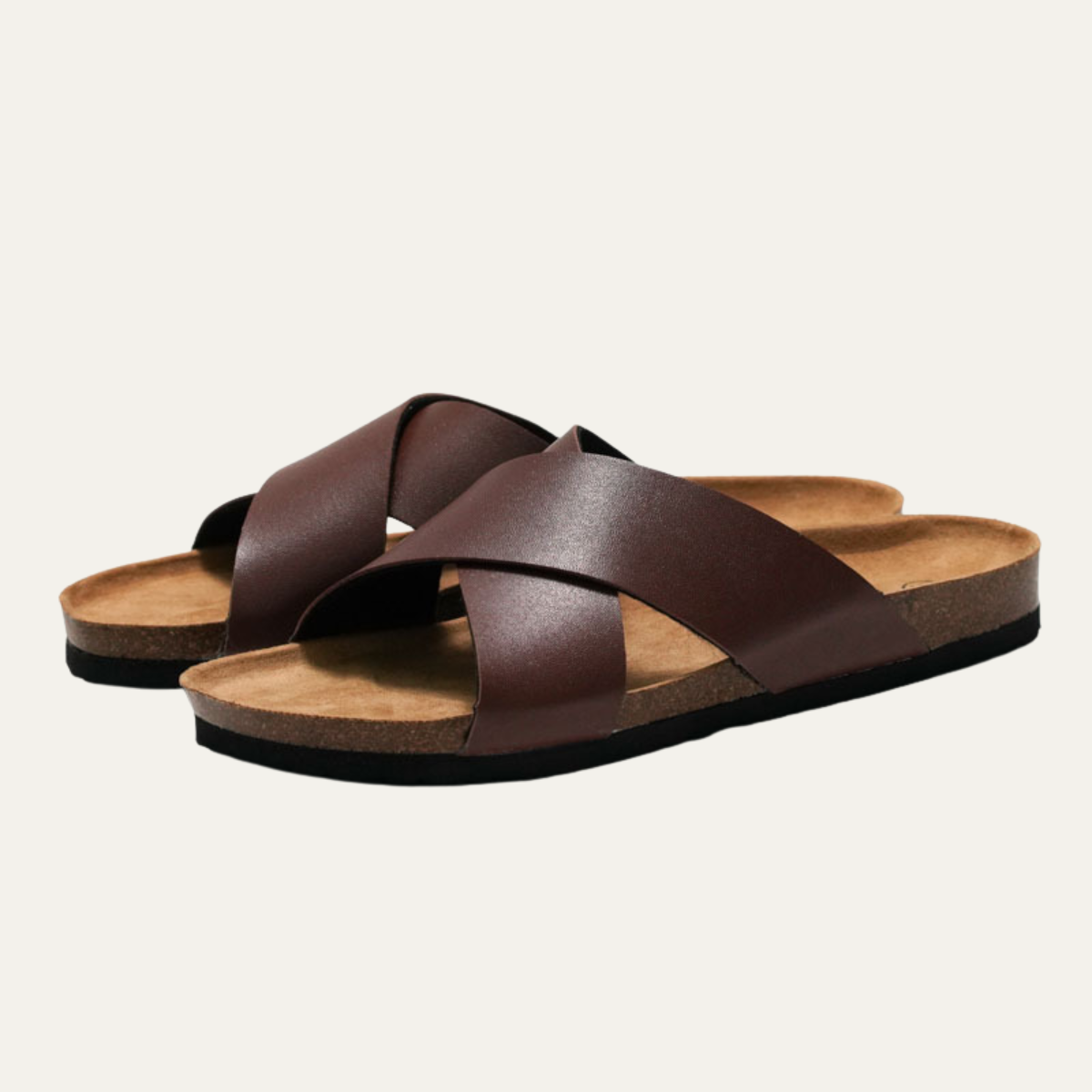The Lucca Men’s Classic Slide Leather Sandals