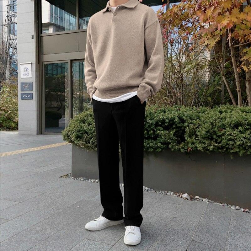 Wool Buttoned Polo Sweater