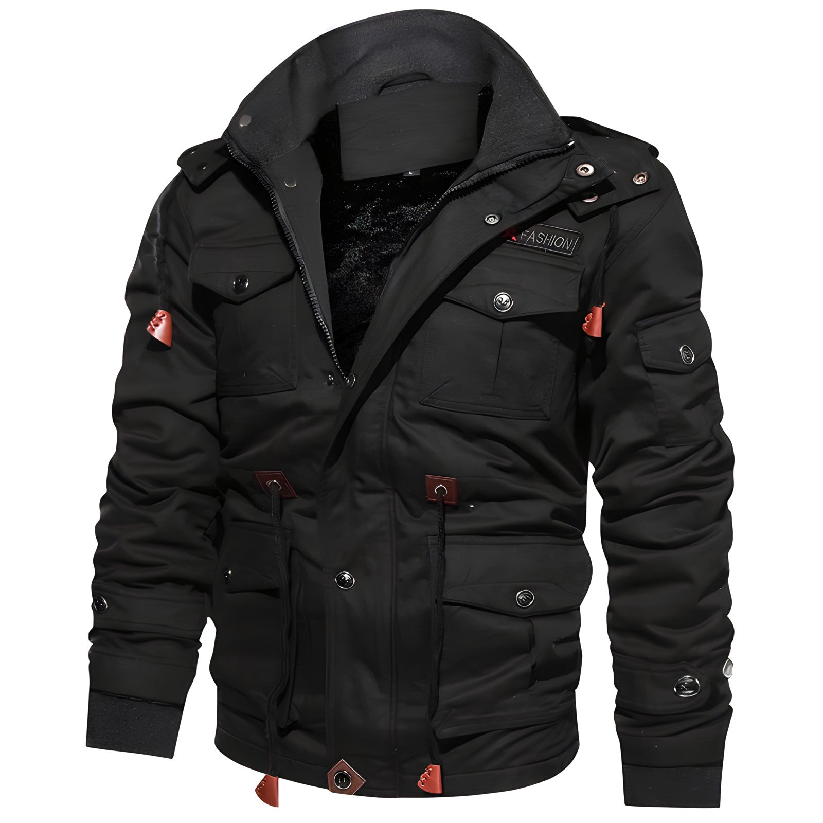 Men’s Multi-Pocket Zip-Up Military Jacket | Outerwear