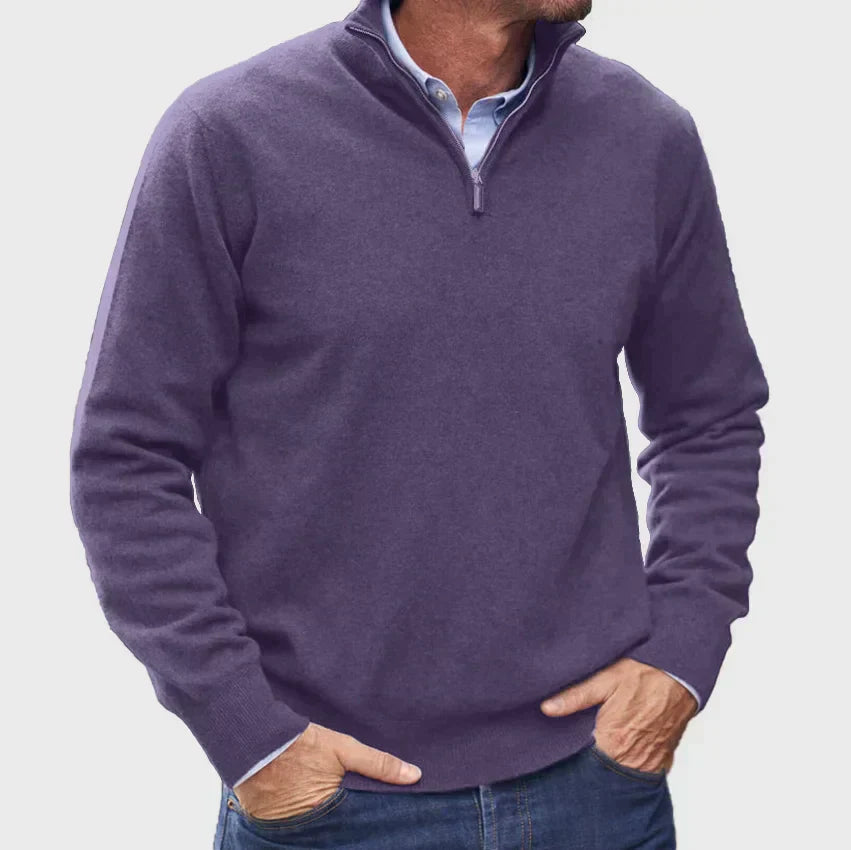 Cashmere sweater for men with zipper