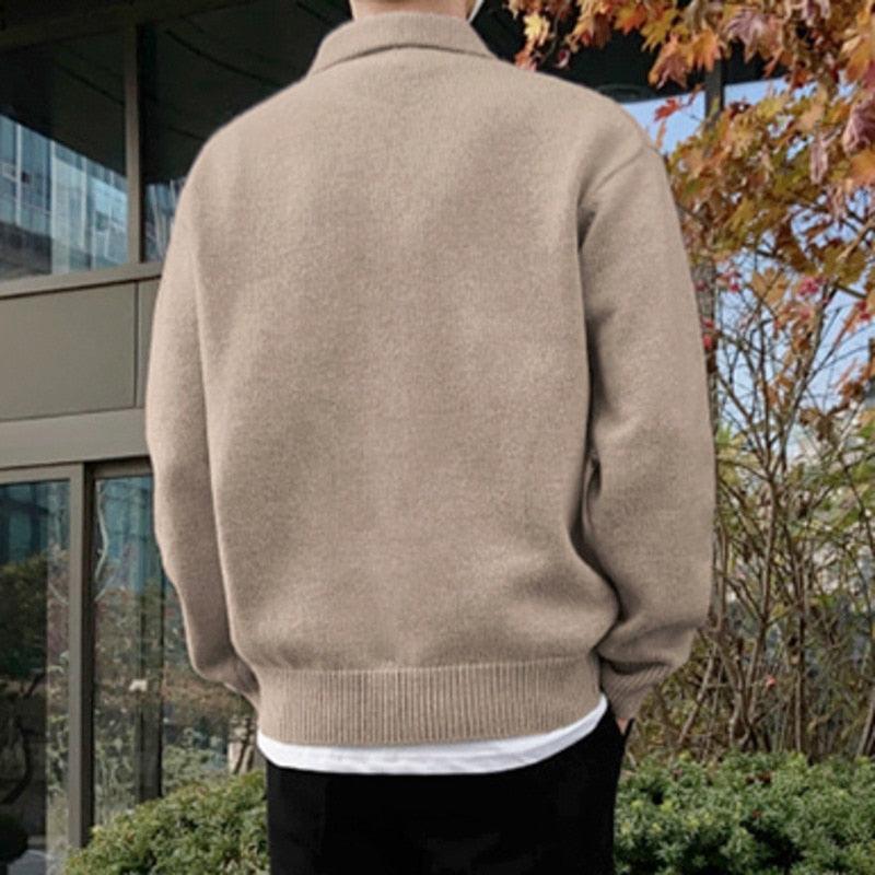 Wool Buttoned Polo Sweater