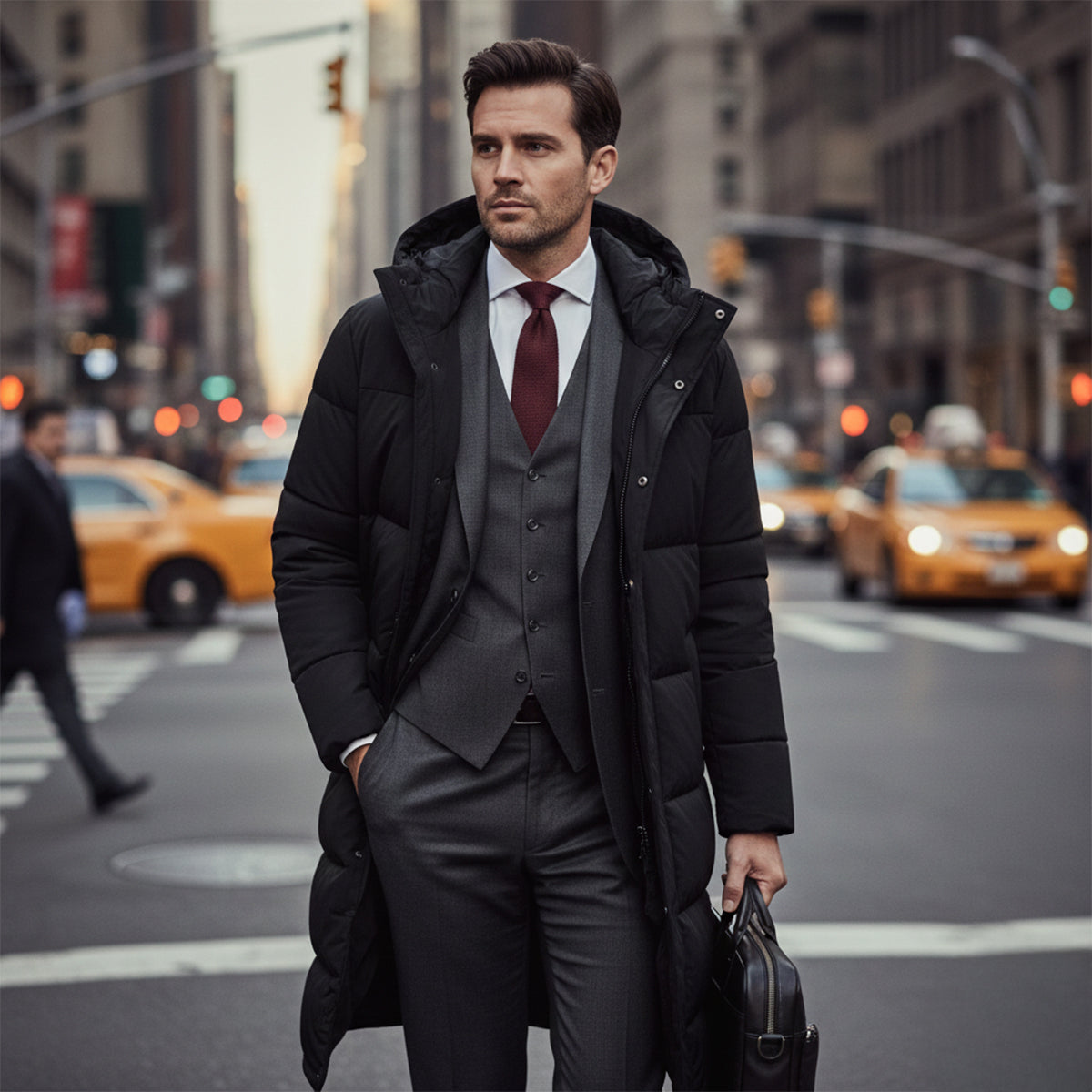Men’s Long Puffer Winter Hooded Coat