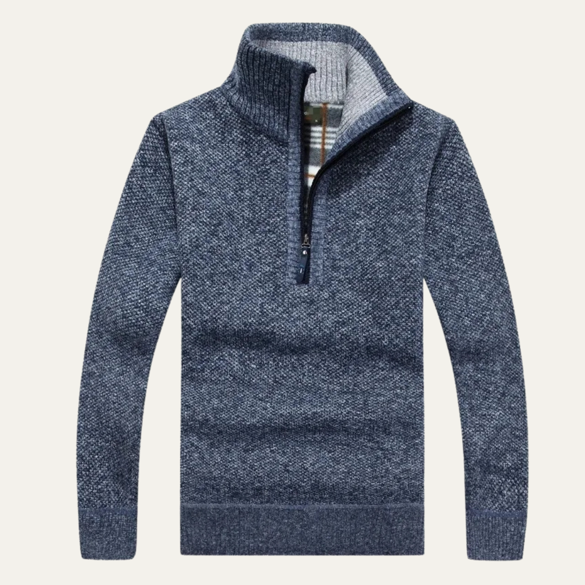 Men's Mock Neck Pullover – Half Zip Knit