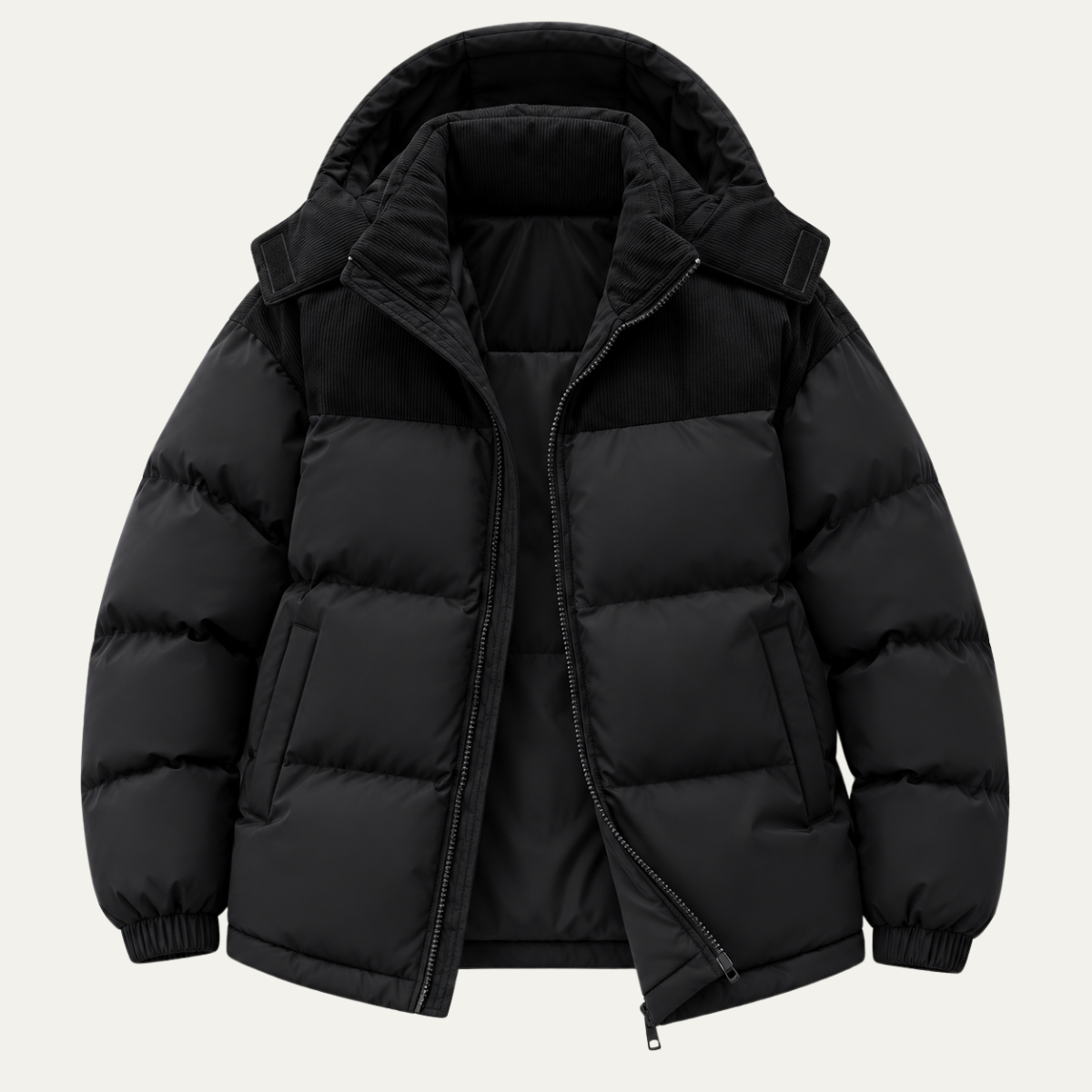 Men's Heavy Puffer Coat – Hooded Insulated