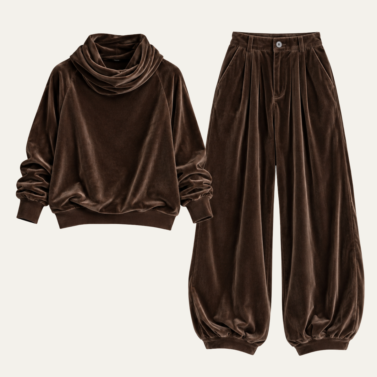Women's Slim Velvet Two Piece