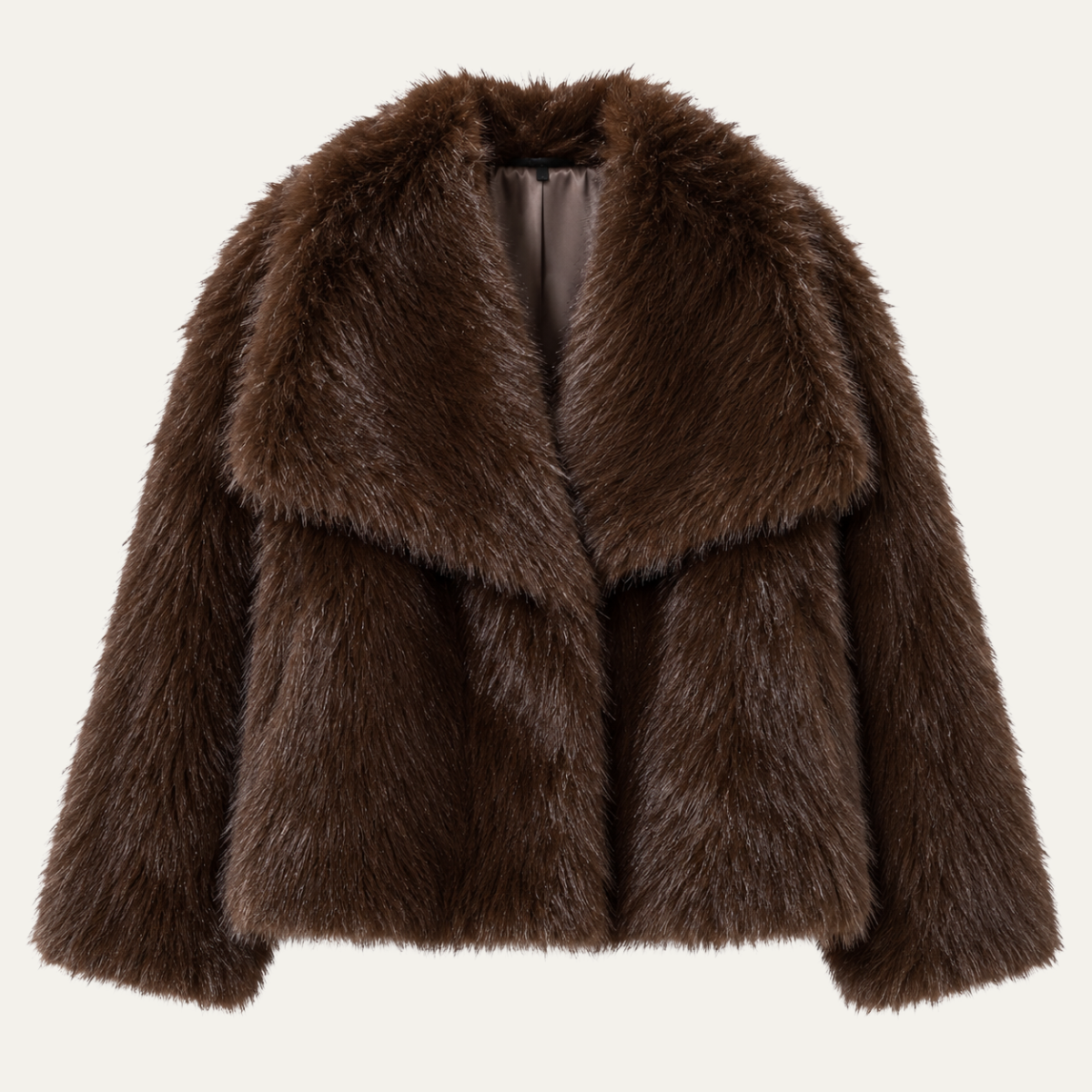 Women's Turn Down Collar Fur Jacket