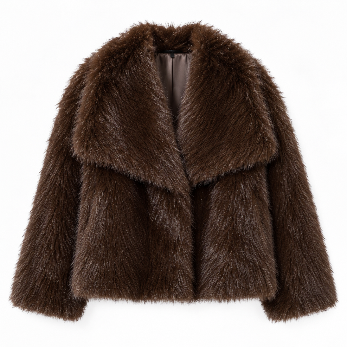 Women's Turn Down Collar Fur Jacket