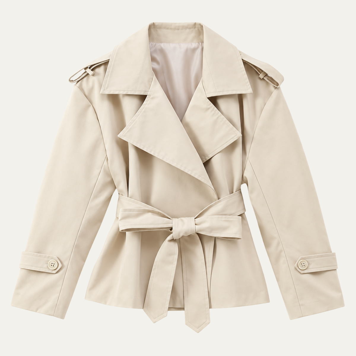 Women's Wide Shoulder Cropped Trench