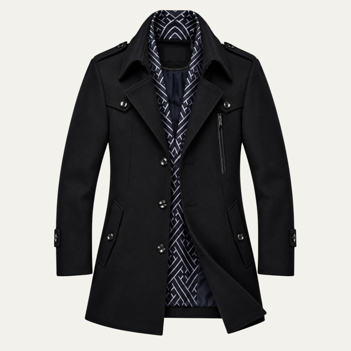 Men's Car Coat – Wool Blend Mid Length