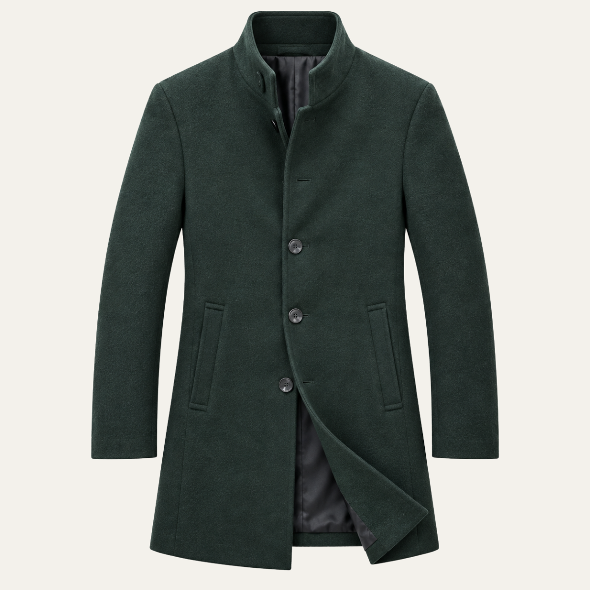 Men's Funnel Neck Wool Coat