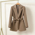 Women's Long Blazer with Waist Belt