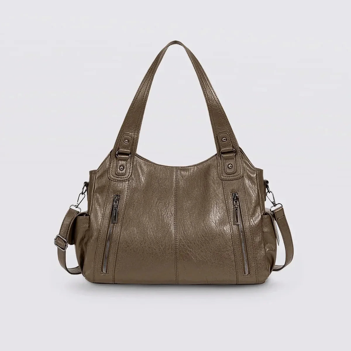 Classic Everyday Tote – Stylish and Roomy Shoulder Bag Crafted from Soft Vegan Leather