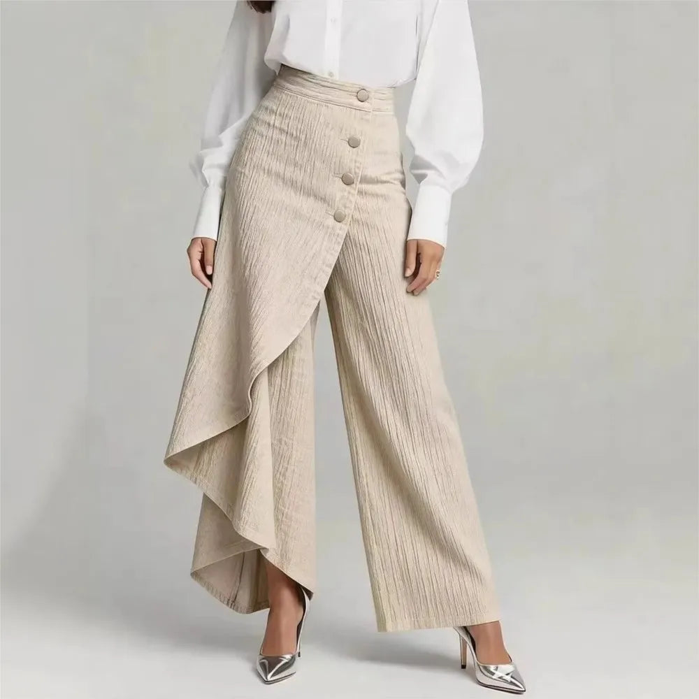 Women's Loose Denim with Button Hem