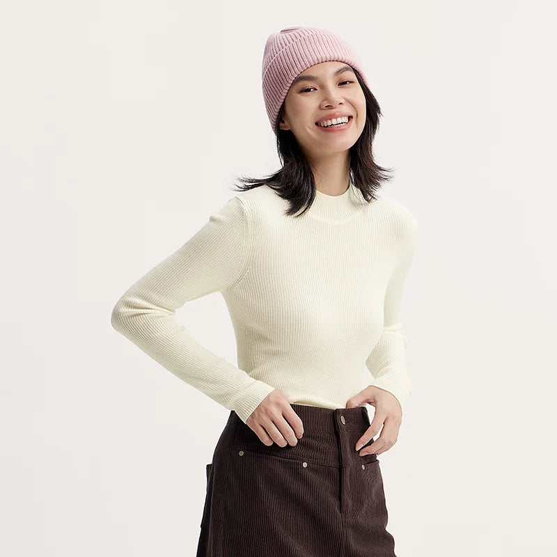 Women's Semi High Neck Wool Knit