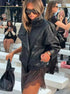 Women's Oversized Leather Look Jacket
