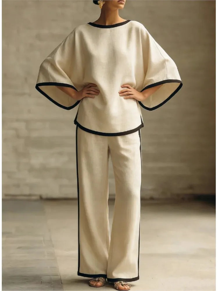 Women's Batwing Linen Two Piece