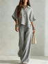 Women's Wide Leg Shirt Two Piece