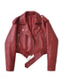 Women's Short Belted Biker Jacket