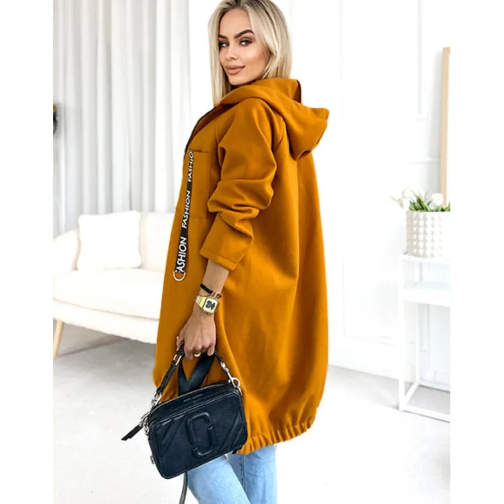 Women's Extra Long Fleece Zip Coat