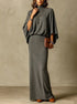 Women's Batwing Knit Skirt Set
