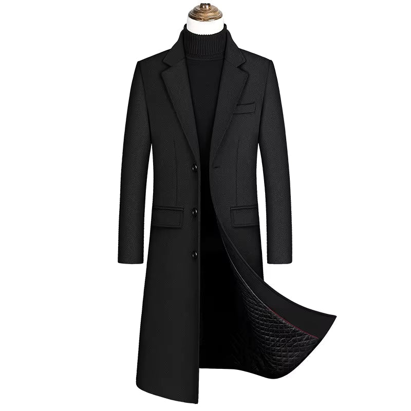Men's Full Length Wool Dress Coat