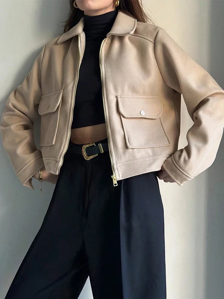 Women's Straight Cut Zip Winter Coat