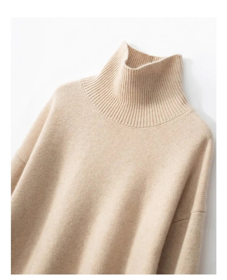 Women's High Neck Cashmere Blend Knit