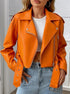 Women's Short Belted Biker Jacket