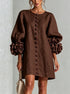 Women's Lantern Sleeve Linen Mini